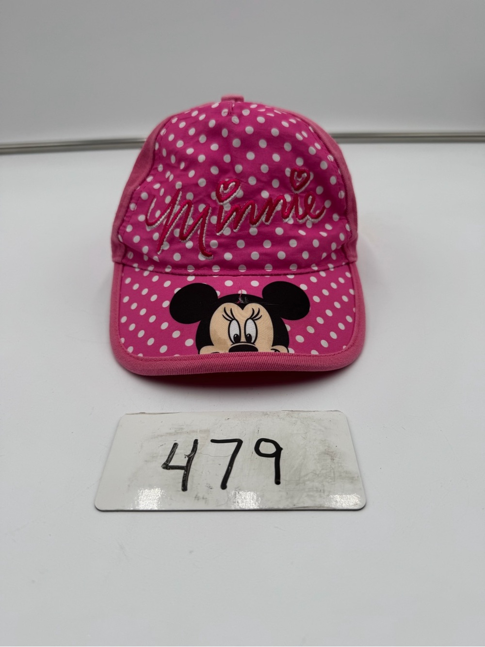 Disney Minnie Mouse Pink Polka Dot Adjustable Baseball Cap Hat One Size Kids